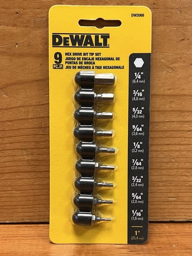 Dewalt dw2068 hex bit set - dewalt,